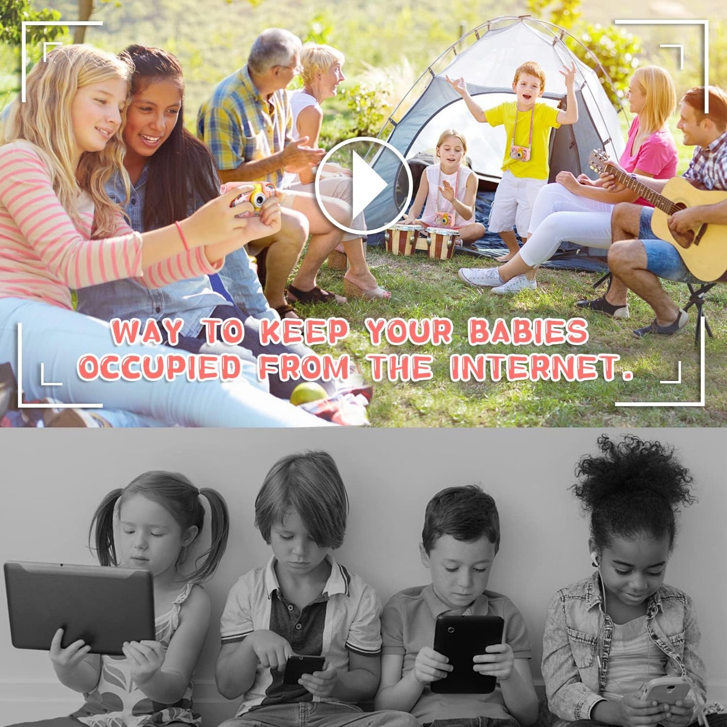 Kids Camera, Toddler Kid Digital Camera with 180°Flip Lens & 2.4in IPS Screen, Birthday Festival Gifts Present Toy for 4 5 6 7 8 9 10 11 Year Old Girls/Boys, 32 GB Card Included, X101