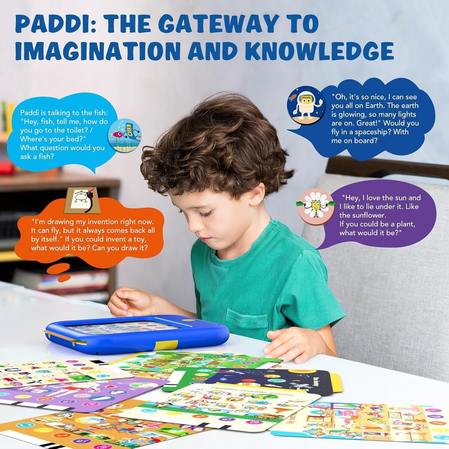 Kids Learning Tablet Educational Learning Pad for Toddlers 2-5 to Learn Alphabets, Numbers, Foods, Time, Music, Talking Cards for Toddlers,Learning Educational Toy Kids Gifts