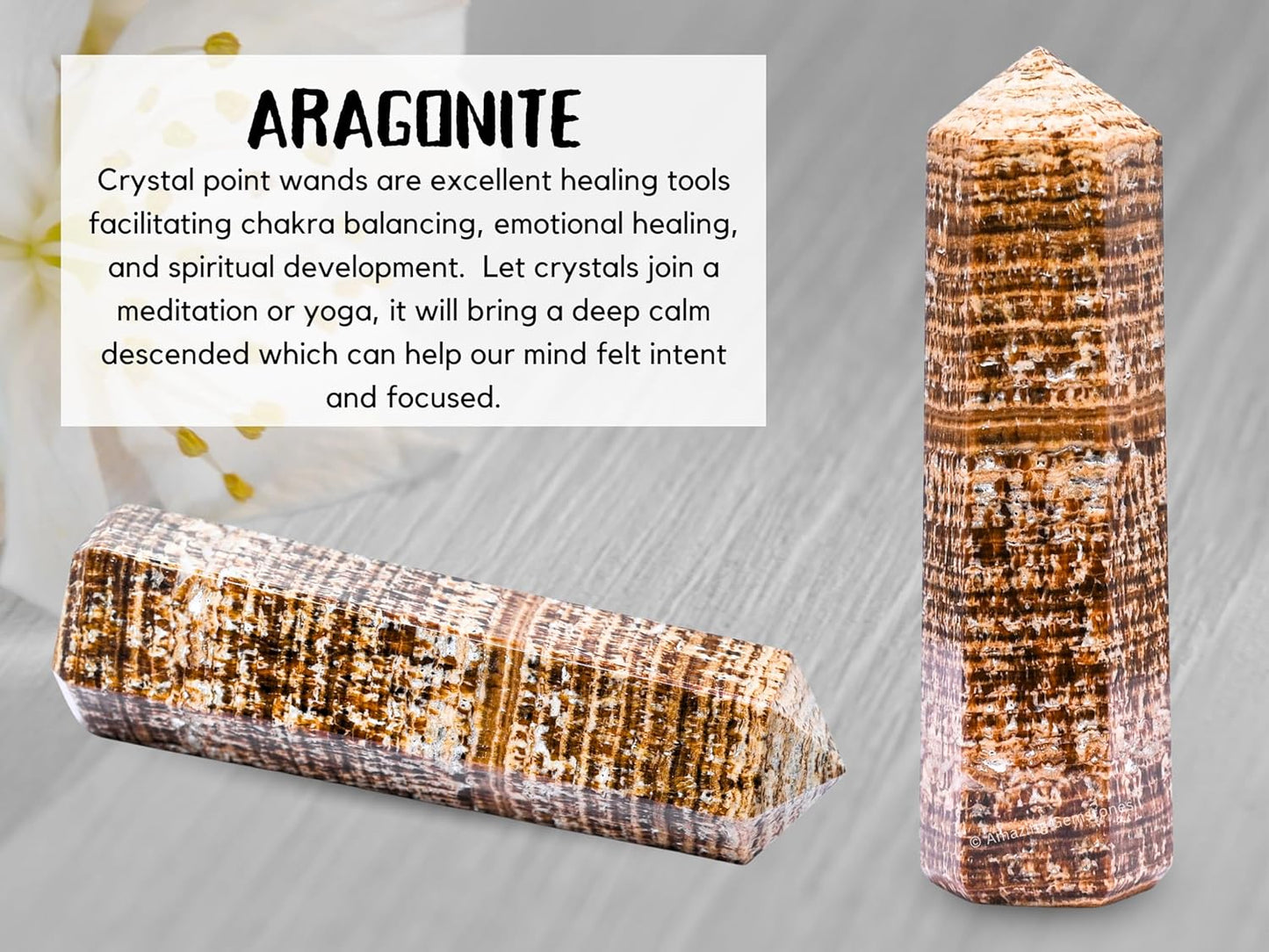 Amazing Gemstone Large Aragonite Crystal Towers ~ Natural Healing Crystal Point Obelisk for Reiki Healing and Crystal Grid (5.5" to 6" Inch)