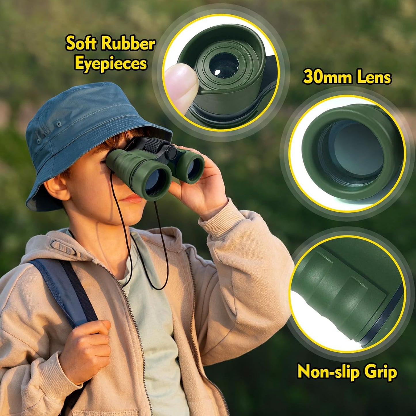Kids Binoculars for Ages 3-12, Outdoor Exploration Toys - Perfect for Bird Watching, Camping, and Outdoor Activities