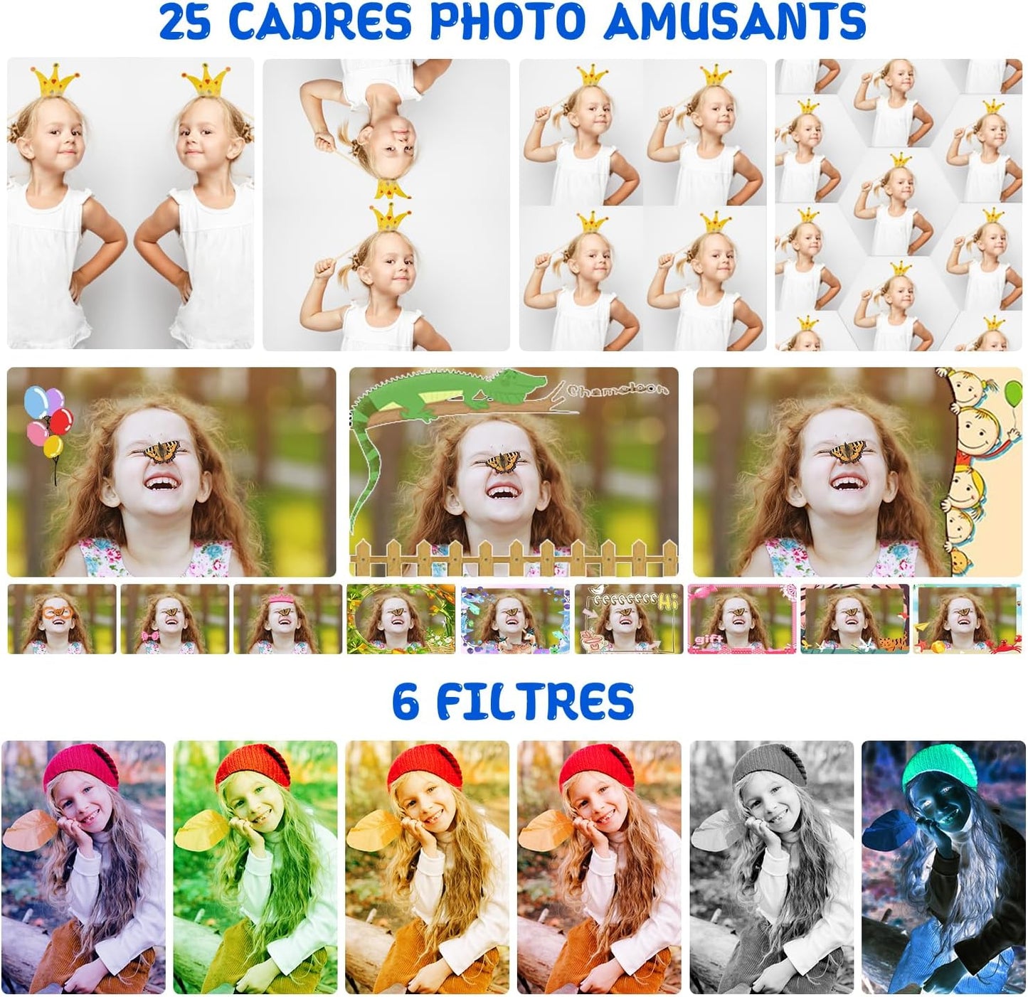 Kids Camera, Toddler Kid Digital Camera with 180°Flip Lens & 2.4in IPS Screen, Birthday Festival Present Toy for 4 5 6 7 8 9 10 11 Year Old Girls/Boys, 32 GB Card Included, X101