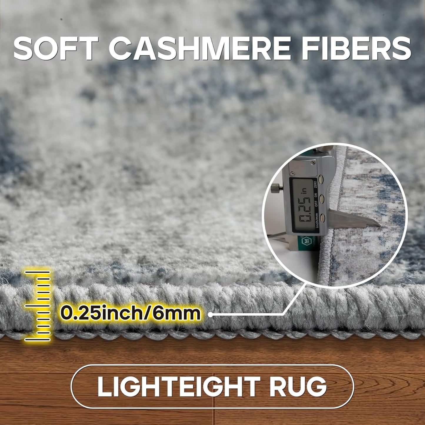 10x14 Area Rugs Large Living Room Rug Washable: Modern Abstract Rug Indoor Modern Carpet Non Slip for Dining Room Bedroom Nursery Home Office Blue/Grey