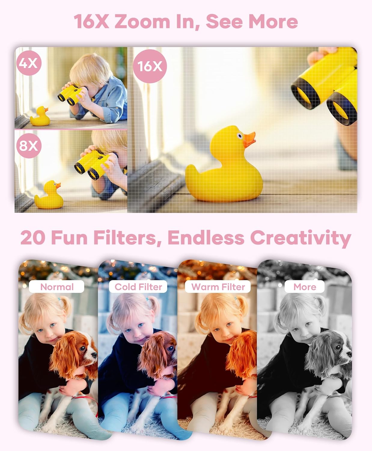 WONNIE Digital Camera 56MP, FHD 1080P Point & Shoot Camera with 32GB SD Card, 2 Batteries, and Lanyard, Ideal for Kids & Teens, Suitable Gift for Girls