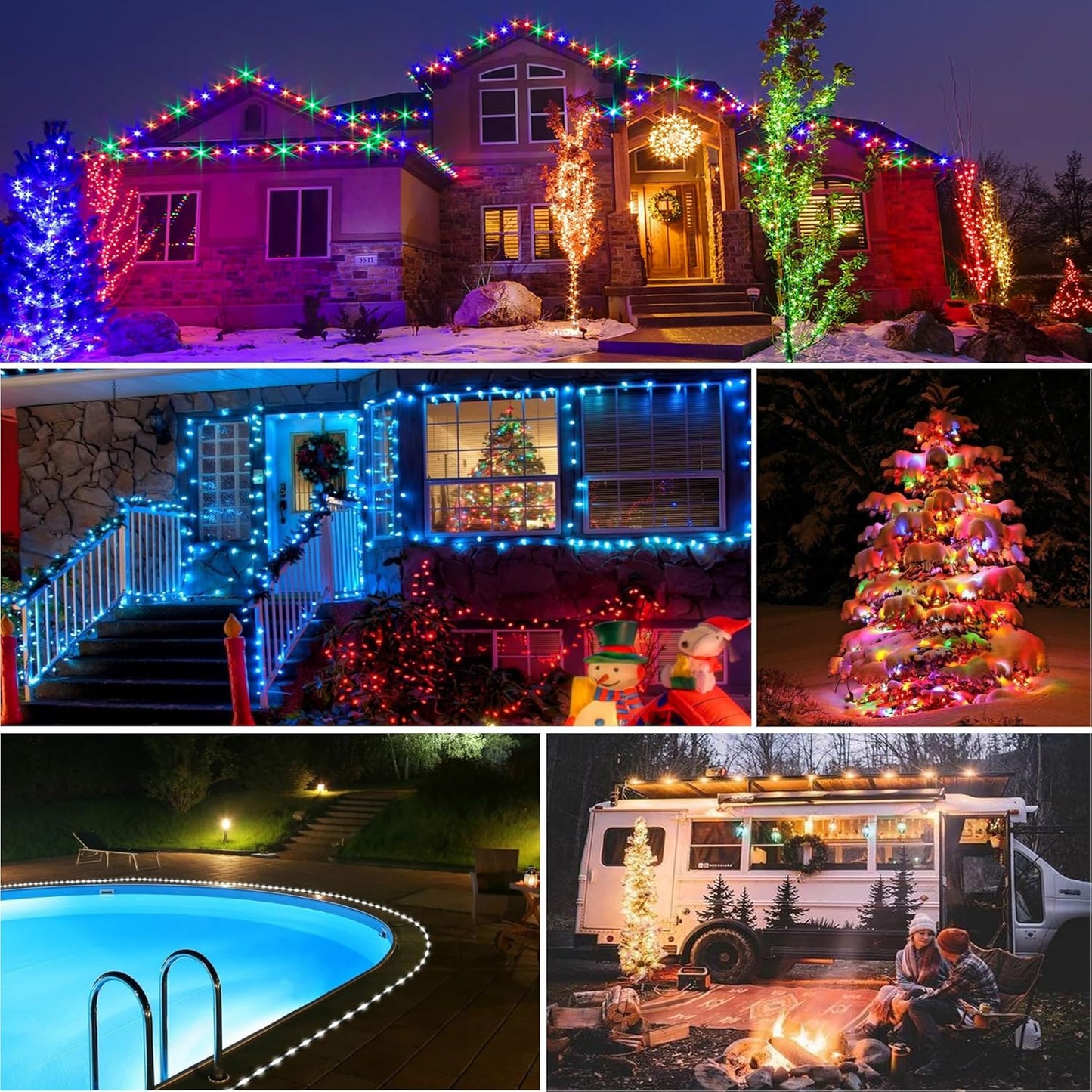 49FT Solar Rope Lights Outdoor Waterproof, 18 Colors Changing 150 LEDs Fairy String Lights USB & Solar Powered with Remote, Multicolor Tube Light for Outside Trampoline Yard Christmas Decor