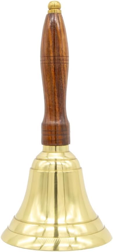 Engraved Brass Bell - Teacher Handbell - Wedding Bell - Custom Engravings - Multiple Fonts - Solid Wood & Brass for Teachers, Retirees, Cancer Survivors