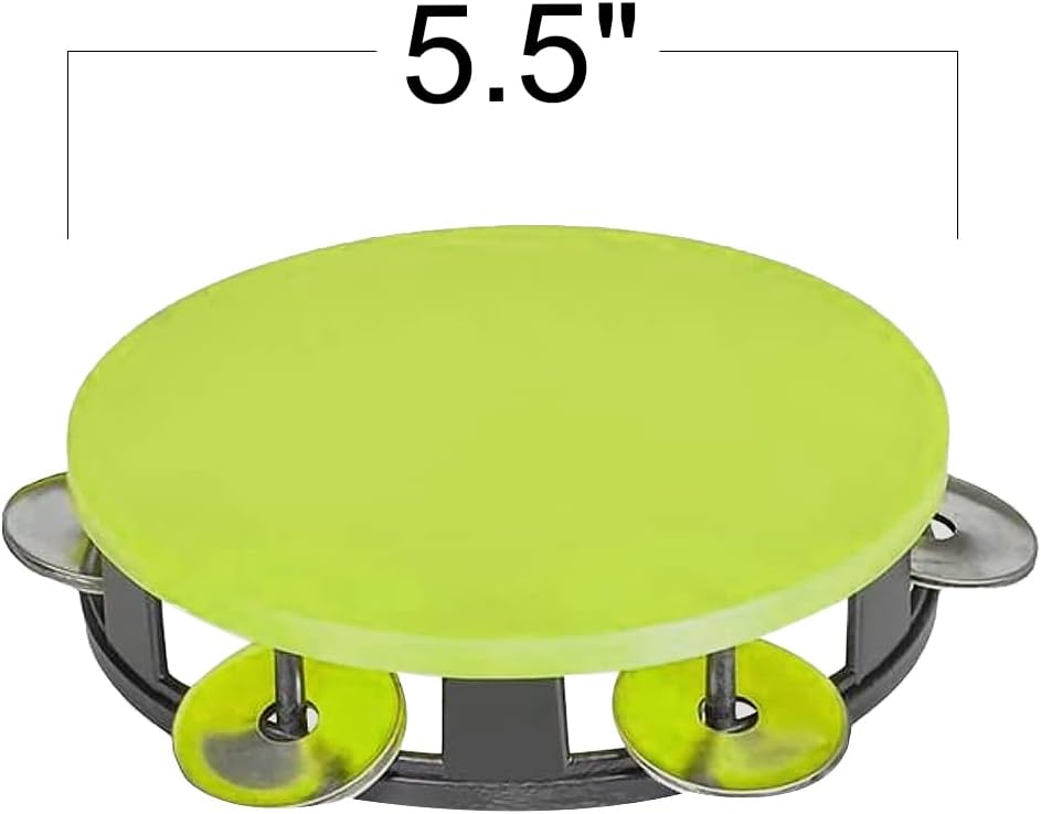 ArtCreativity Neon Tambourines for Kids, Set of 12, Percussion Musical Instruments for Boys and Girls, Durable Plastic and Metal Noise Makers, Birthday Party Favors and Goodie Bag Fillers, 4 Colors