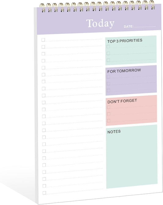 Weekly To Do List Notepad, Undated Planner with 52 Sheets (8.5''x11''), Desk Weekly Planner for Women & Man, Home School & Work (G-Lilac)