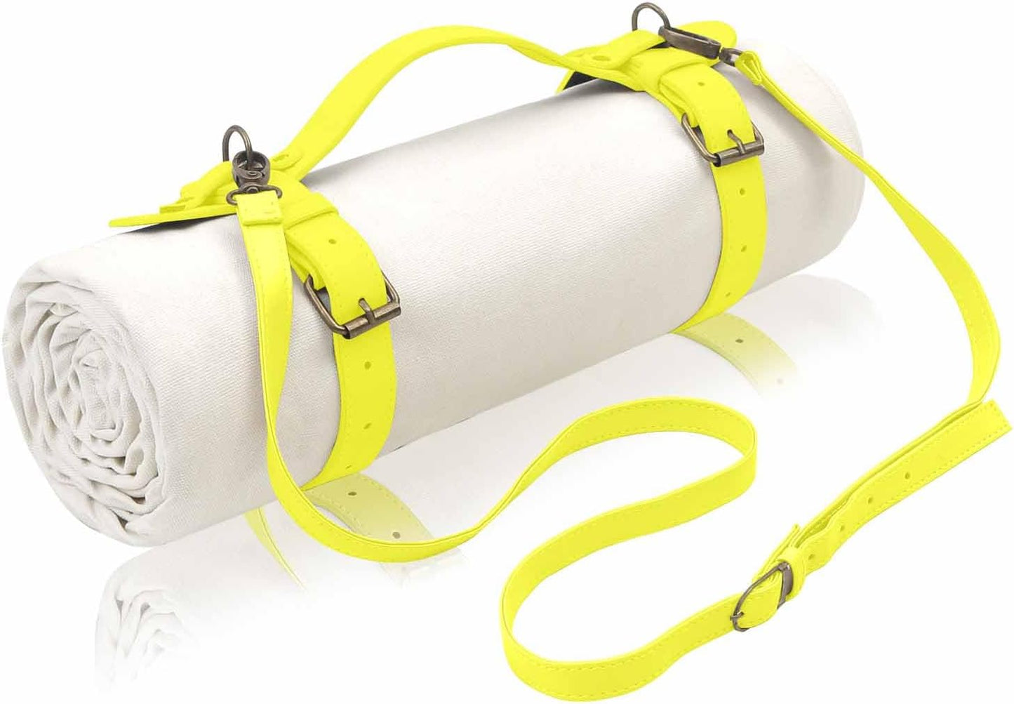 4’9” x 6’3” White Lightweight Water-Resistant Canvas Mat – Picnic, Outdoor, Beach, Park, Camping, Toy Mat