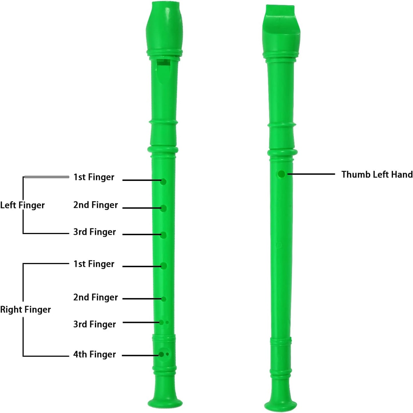 3 Pack 8 Hole Soprano Recorders Descant Flute With Cleaning Rod German Style for Beginner Graduation or Back to School Gift (dark blue, green, pink)