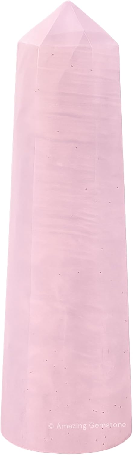 Amazing Gemstone Pink Calcite Crystal Towers - Natural Healing Crystal Point Obelisk for Reiki Healing and Crystal Grid (2 Inch to 3 Inch)
