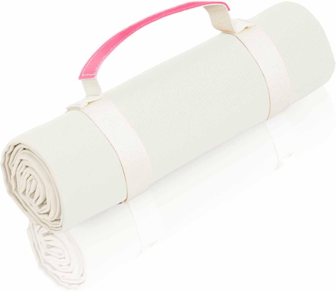 4’9” x 6’3” White Lightweight Water-Resistant Canvas Mat – Picnic, Outdoor, Beach, Park, Camping, Toy Mat