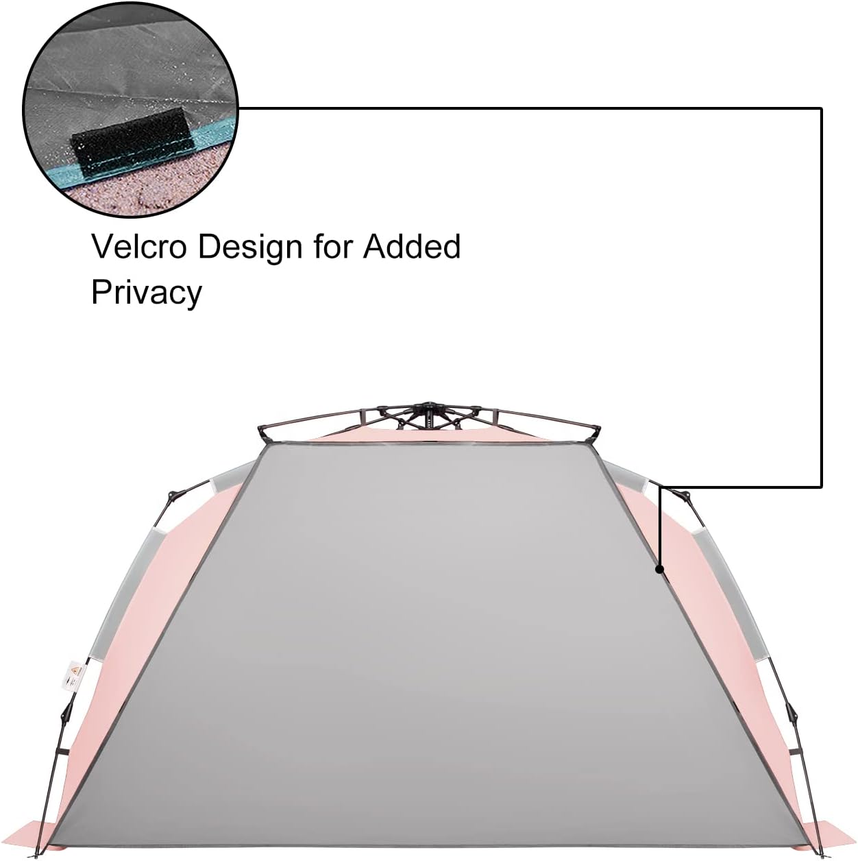 Oileus XX-Large Pop Up Beach Tent Sun Shelter for 5-6 Person Portable Sun Shade Instant Tent for Beach with Carrying Bag, Stakes, 6 Sand Pockets, Anti UV for Fishing Hiking Camping Pink