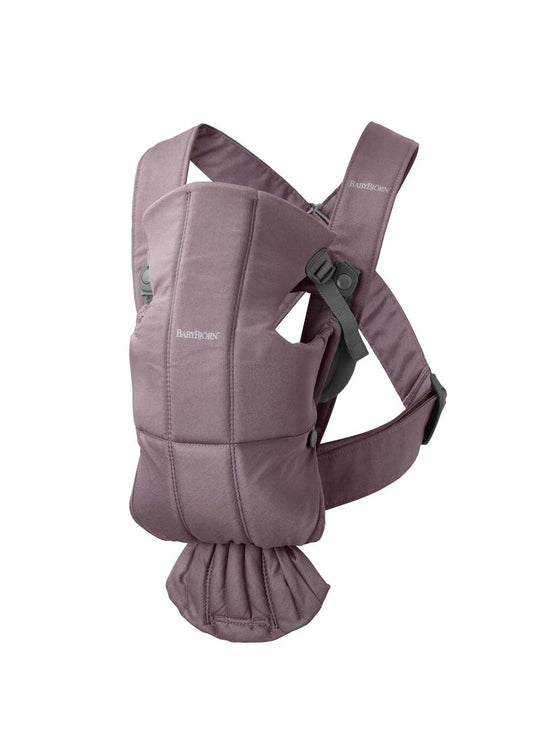 BabyBjörn Baby Carrier Mini, Cotton, Dark Purple | Newborn Carrier (7-25 lbs), Ergonomic, Easy-to-Use