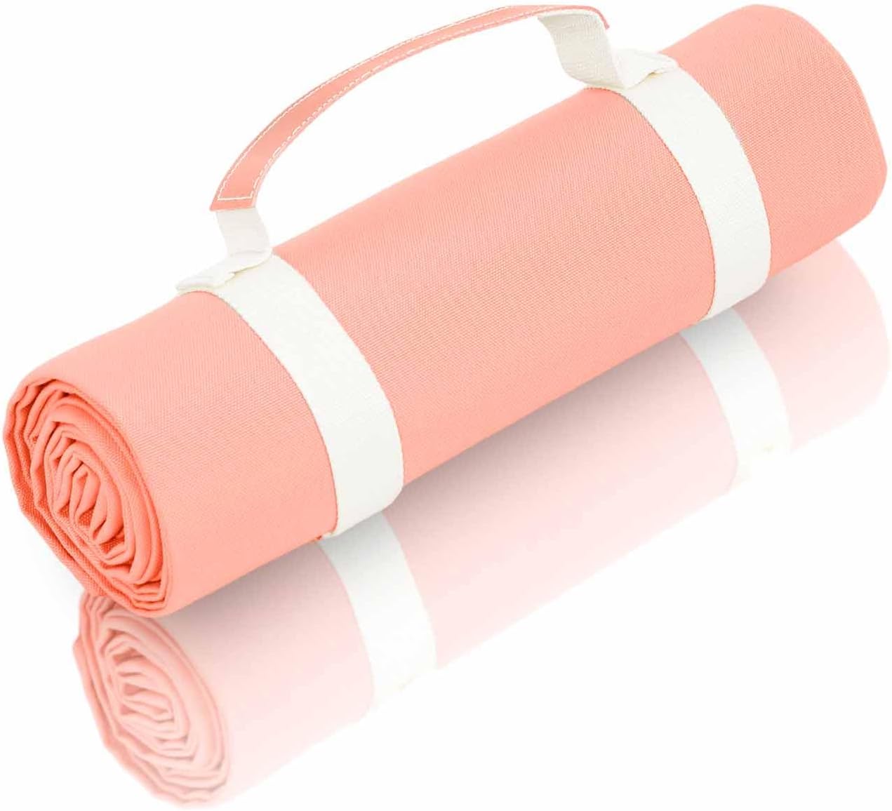 4’9” x 6’3” White Lightweight Water-Resistant Canvas Mat – Picnic, Outdoor, Beach, Park, Camping, Toy Mat