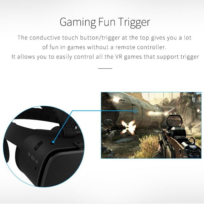 3D Glasses Virtual Reality VR for Smartphone Google Cardboard, Wireless Bluetooth VR Headset Helmet Stereo for Android iOS iPhone 12 11 Pro Max Mini X R S 8 7 Samsung 4.7-6.2" Phone (Black)