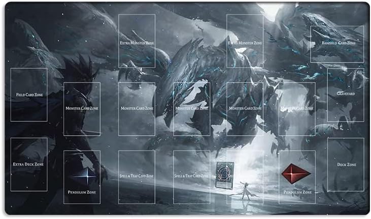 New Mlikemat Playmat Blue-Eyes Ultimate Dragon TCG CCG OCG Trading Card Game Mat with Zones + Free Bag (ZD039-462-A)
