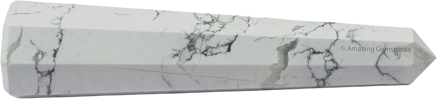 Amazing Gemstone Howlite Crystal Towers - Natural Healing Crystal Point Obelisk for Reiki Healing and Crystal Grid (3 Inch)