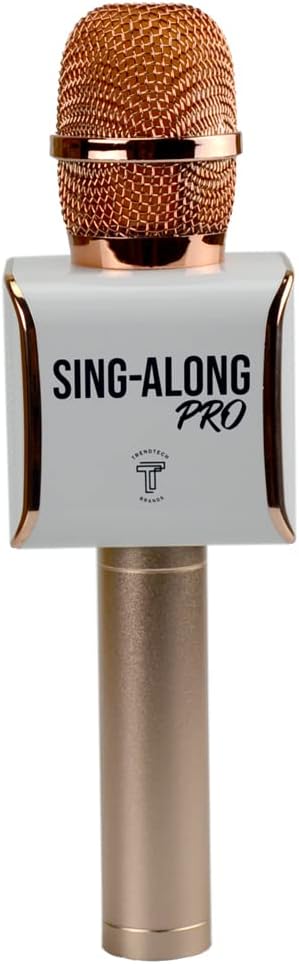 Sing-Along PRO Bluetooth Microphone - Wireless Karaoke Mic for Kids & Adults - Portable Home Karaoke Mic with Stereo Audio (Rose Gold)