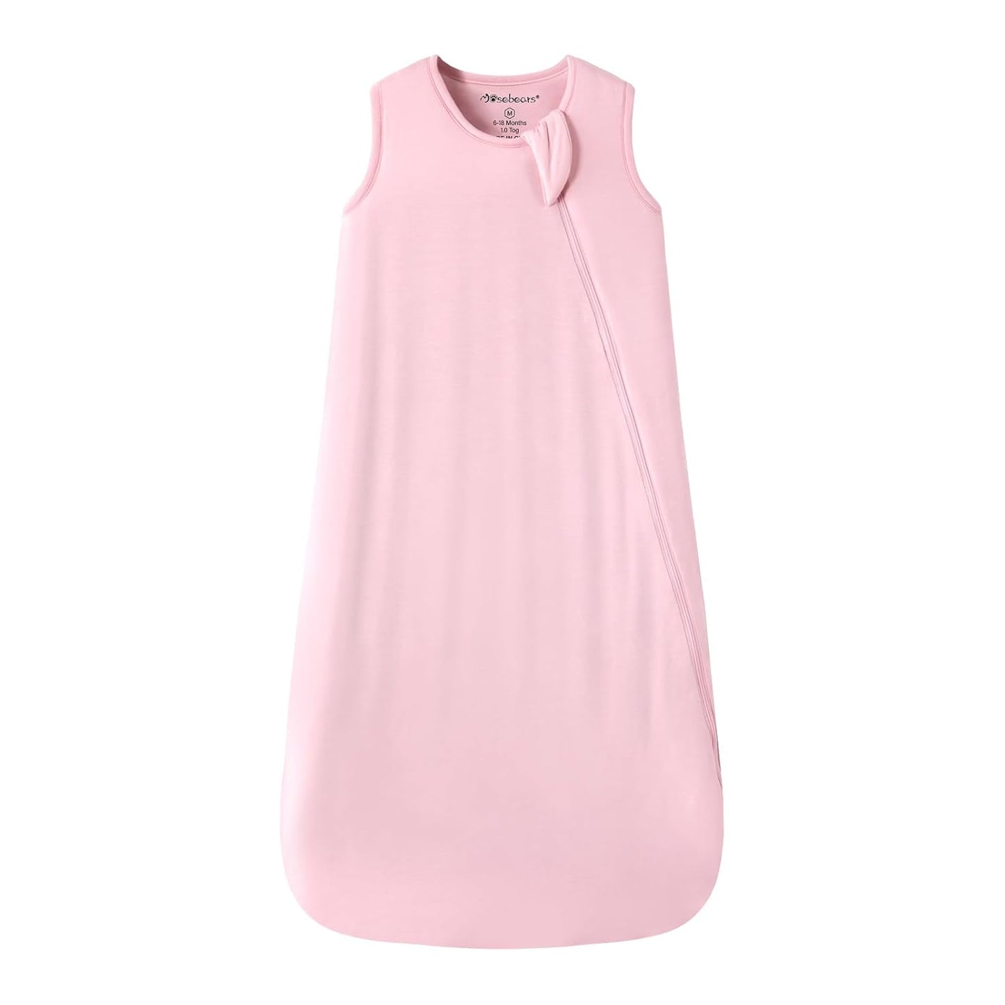 Mosebears Unisex Baby Sleep Sack 1.0 TOG, Supersoft Rayon Made from Bamboo Wearable Blanket with 2-Way Zipper (Blush,18-36 Months)
