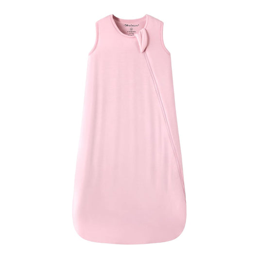 Mosebears Unisex Baby Sleep Sack 1.0 TOG, Supersoft Rayon Made from Bamboo Wearable Blanket with 2-Way Zipper (Blush,0-6 Months)