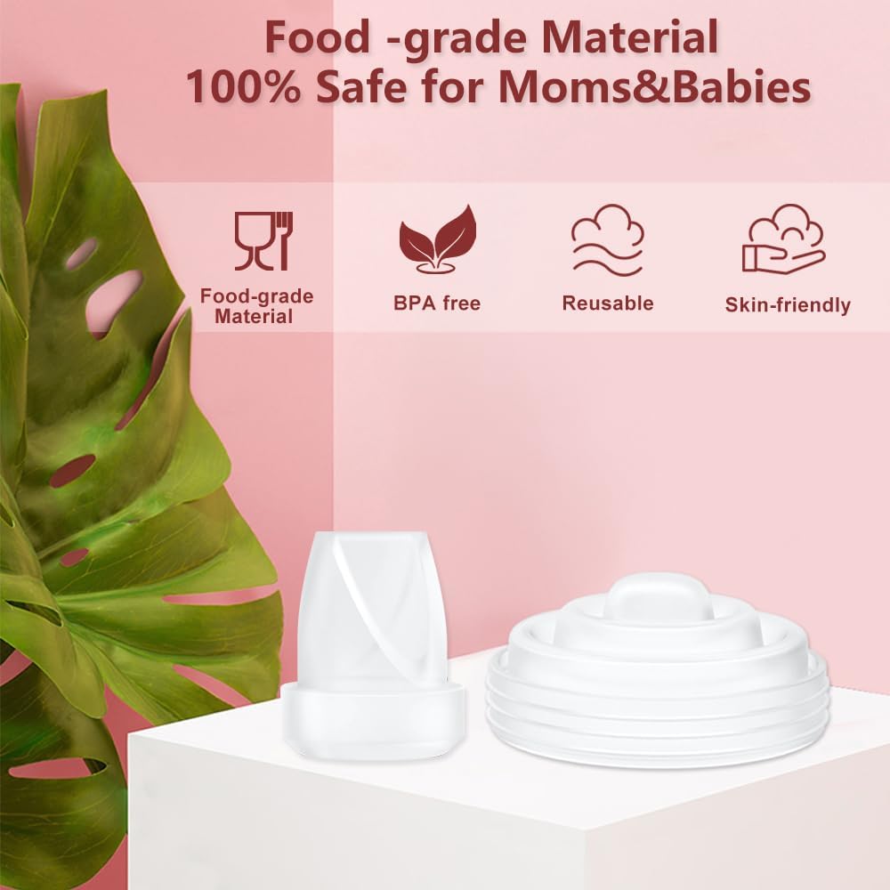 4PCS M5 Breast Pump Replacement Parts,2pcs Silicone Duckbill Valve & 2pcs Silicone Diaphragm Compatible with Momcozy M5 Wearable Breastpump, Mom Cozy Breastfeeding Essential Accessories