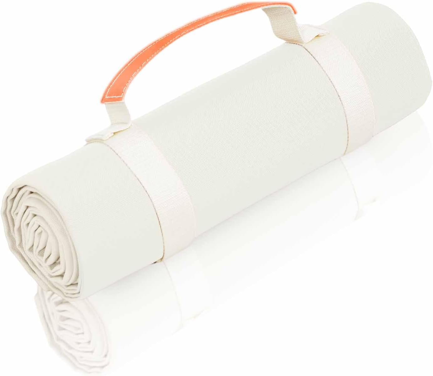 4’9” x 6’3” White Lightweight Water-Resistant Canvas Mat – Picnic, Outdoor, Beach, Park, Camping, Toy Mat