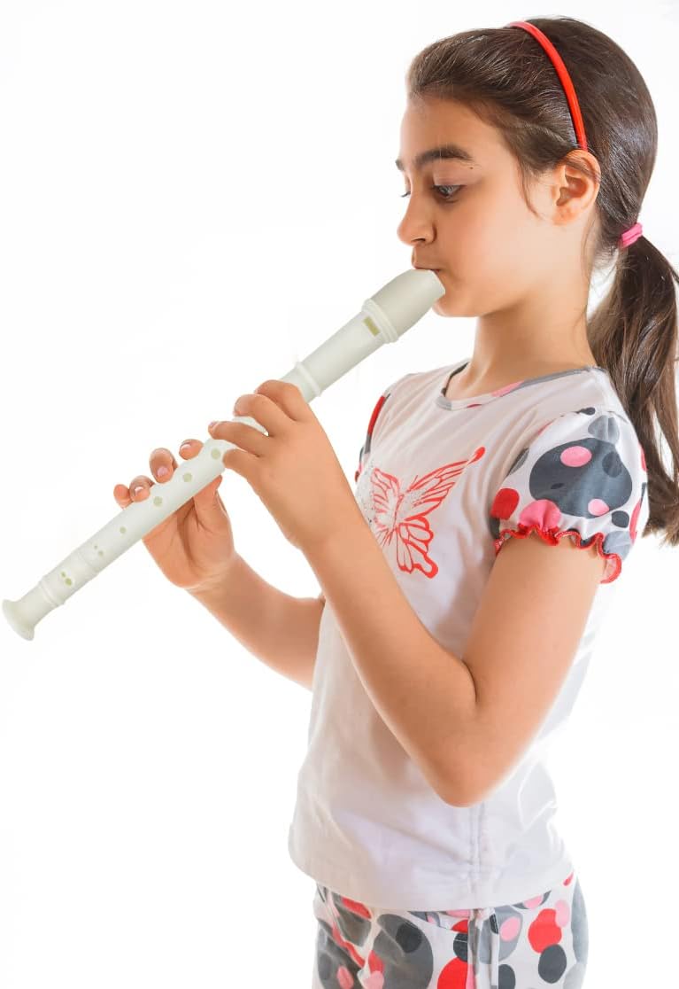 6 PCS 8 Holes Soprano Recorder, Plastic Soprano Recorder Instrument Descant Flute Recorder German Style Soprano Recorder with Cleaning Rod for Kids, Students, Beginners, Class Rewards