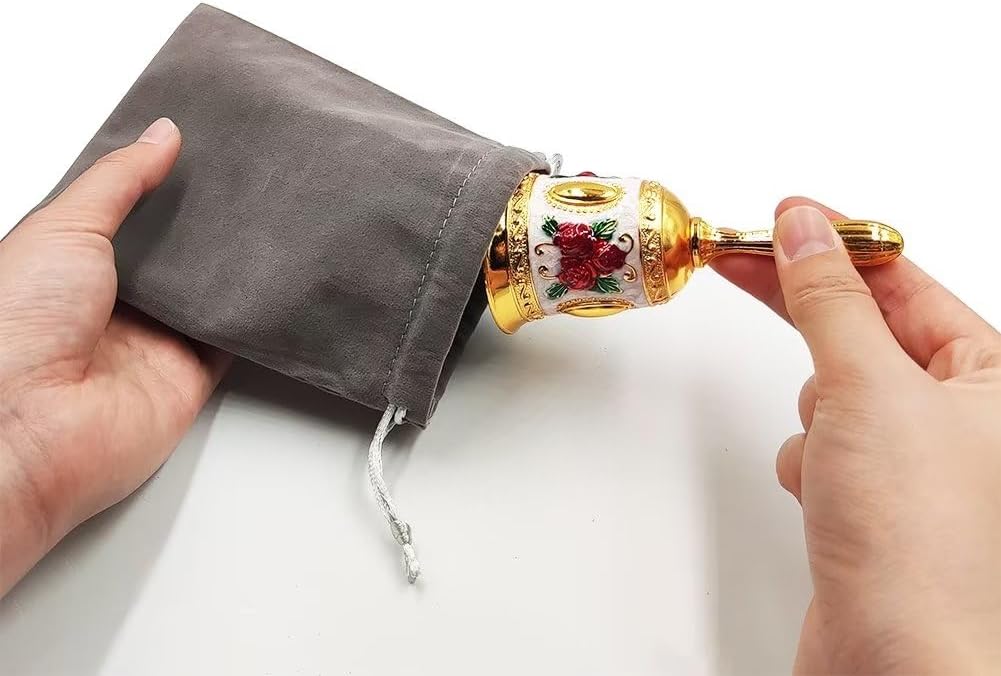 Hourwof Hand Bell,Metal Dinner Bell Decorative Wedding Bells Service Bell Call Bell Christmas Bell,Bronze