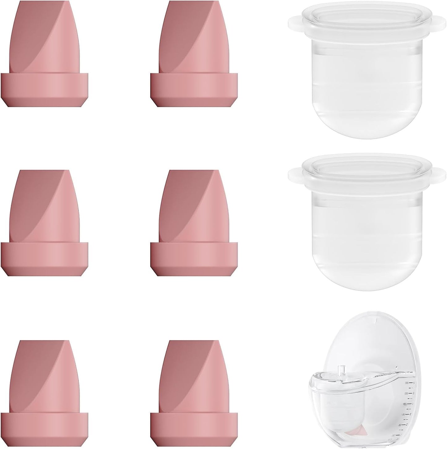 8PC M6 Breast Pump Replacement Accessories, Including 6pcs Duckbill Valve and 2pcs Diaphragms for Momcozy Mobile Style | M6, Replace for Momcozy Pump Parts, Not Original Parts, 8PC Red