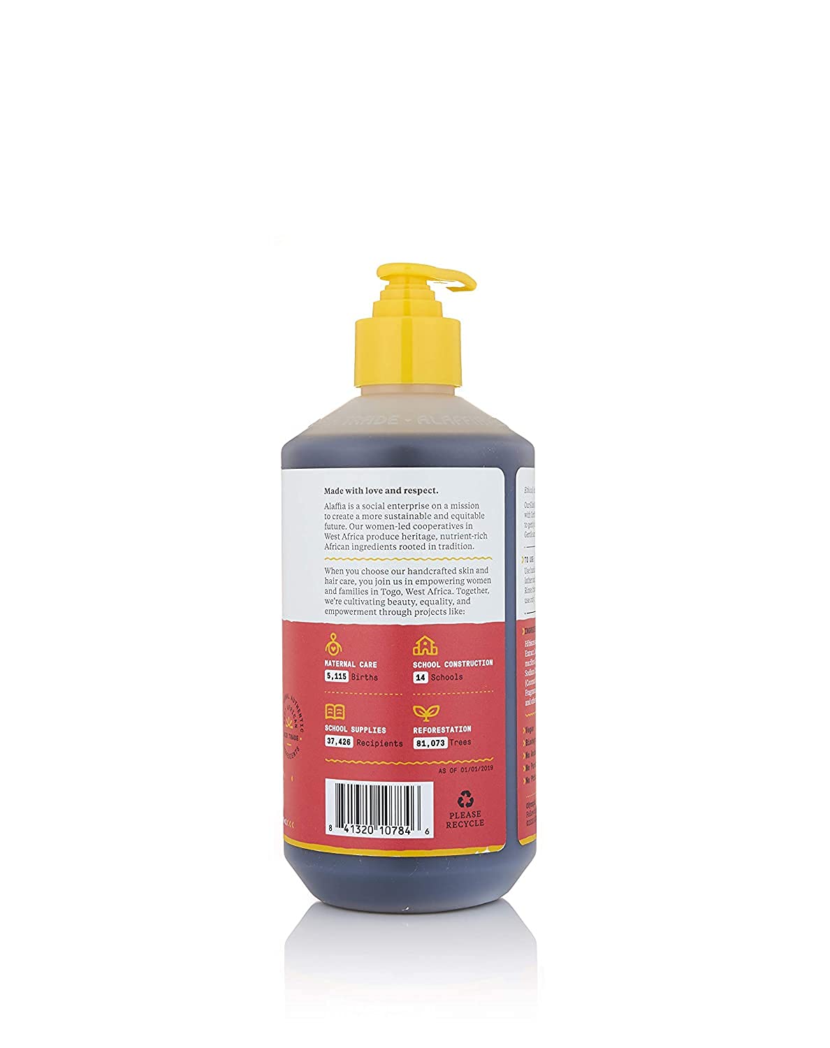 Alaffia Babies and Kids Shampoo and Body Wash, Gentle and Calming Support for Soft Hair and Skin with Shea Butter, Neem, and Coconut Oil, Fair Trade, Coconut Strawberry, 16 Fl Oz