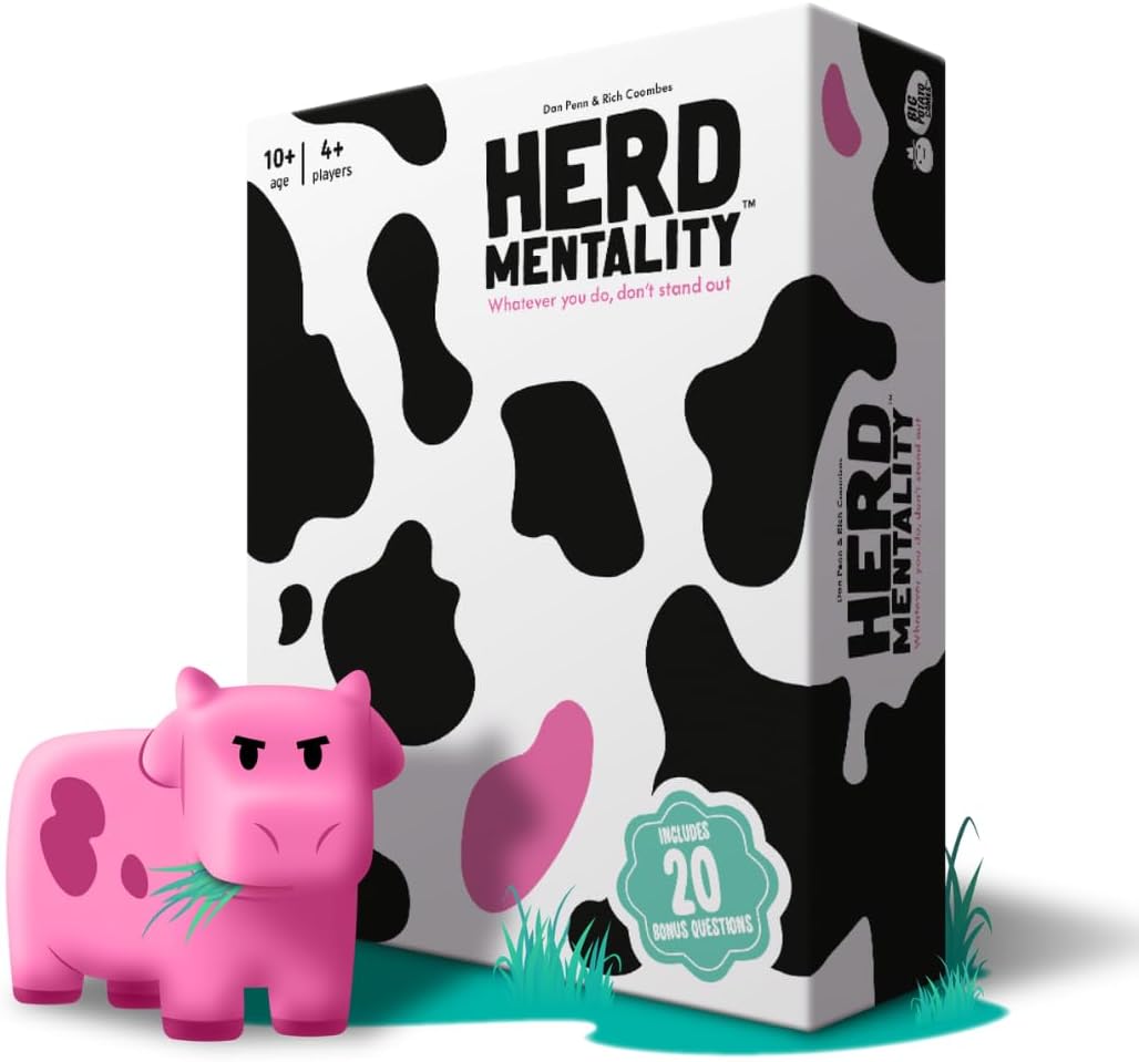 Big Potato Herd Mentality: Udderly Hilarious Board Game for Group Fun | Easy Setup & Play | The Perfect Party Game for 4-20 Players | Includes 20 Extra Exclusive Question Cards