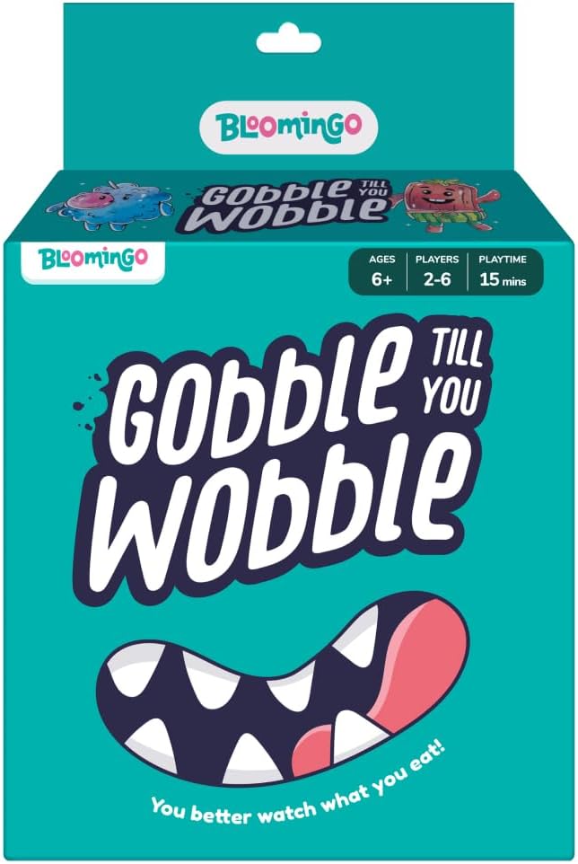 Bloomingo Gobble Till You Wobble: Fun Card Game for Kids & Adults; Perfect for Family Gatherings & Travel; Ages 6+; Blue