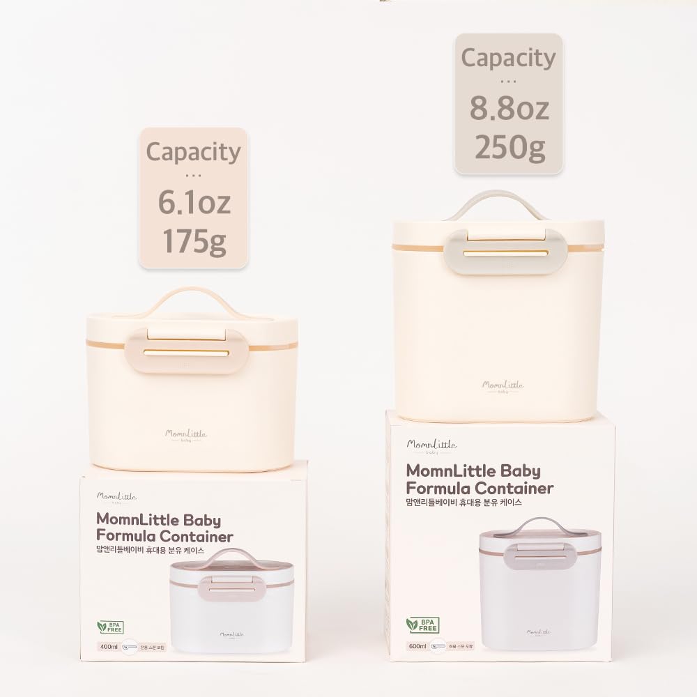 MomnLittle Baby Formula Dispenser Container 8.8oz 6.1oz Portable Formula Dispenser Container with Scoop and Carry Handle for Travel Outdoor Activities for Baby Infant