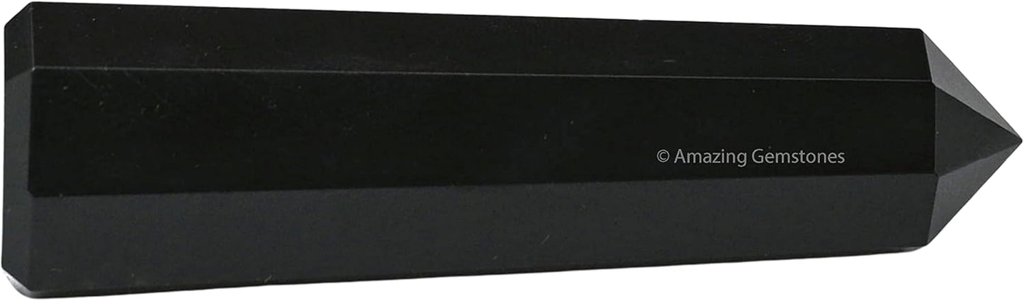 Amazing Gemstone Black Obsidian Crystal Towers ~ Natural Healing Crystal Point Obelisk for Reiki Healing and Crystal Grid (2" to 3" Inch)