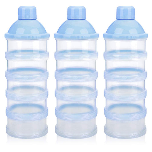 Accmor Formula Dispenser On The Go, 5 Compartments Stackable Formula Container for Travel, Baby Milk Powder Kids Snack Container, BPA Free