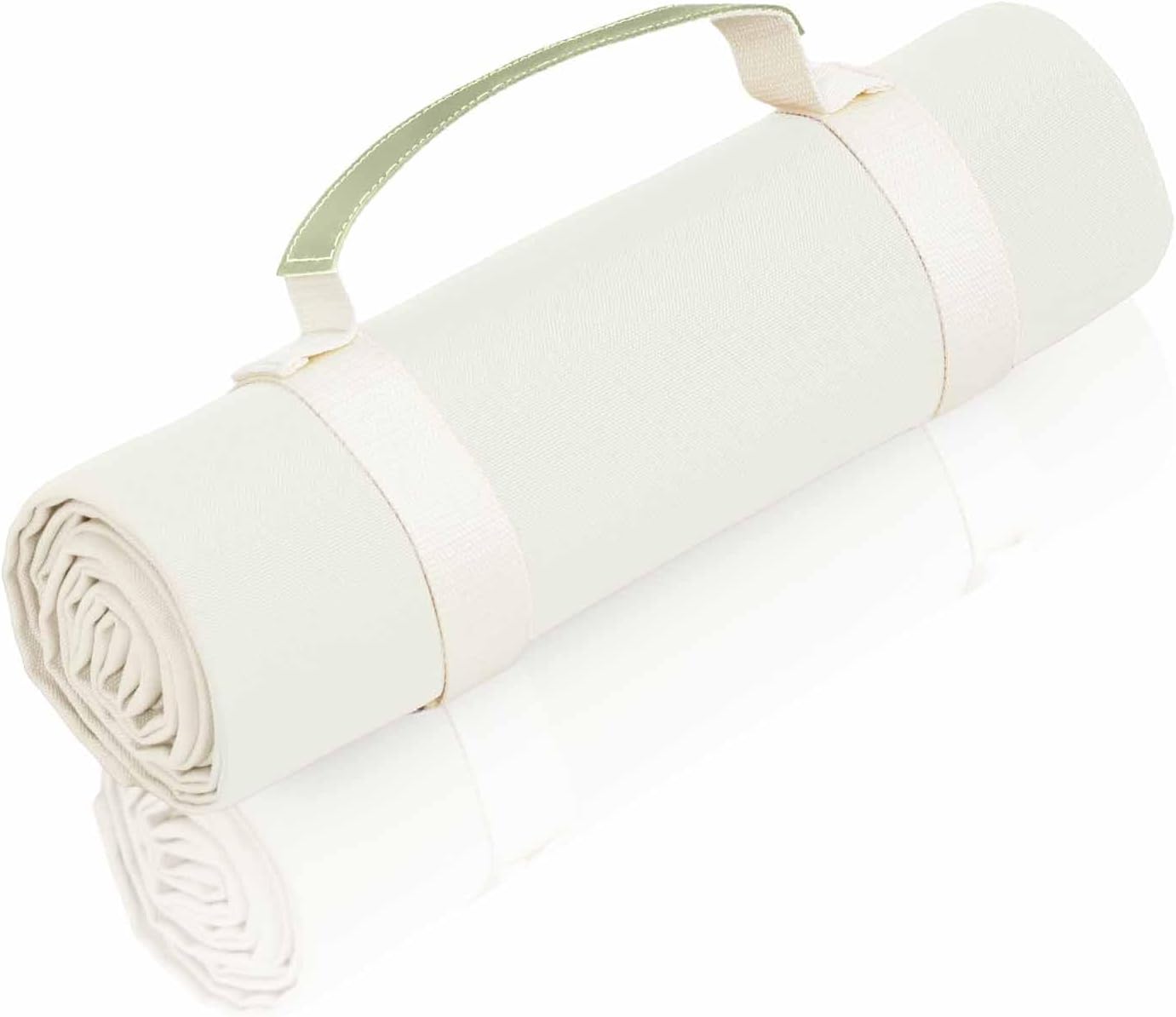 4’9” x 6’3” White Lightweight Water-Resistant Canvas Mat – Picnic, Outdoor, Beach, Park, Camping, Toy Mat