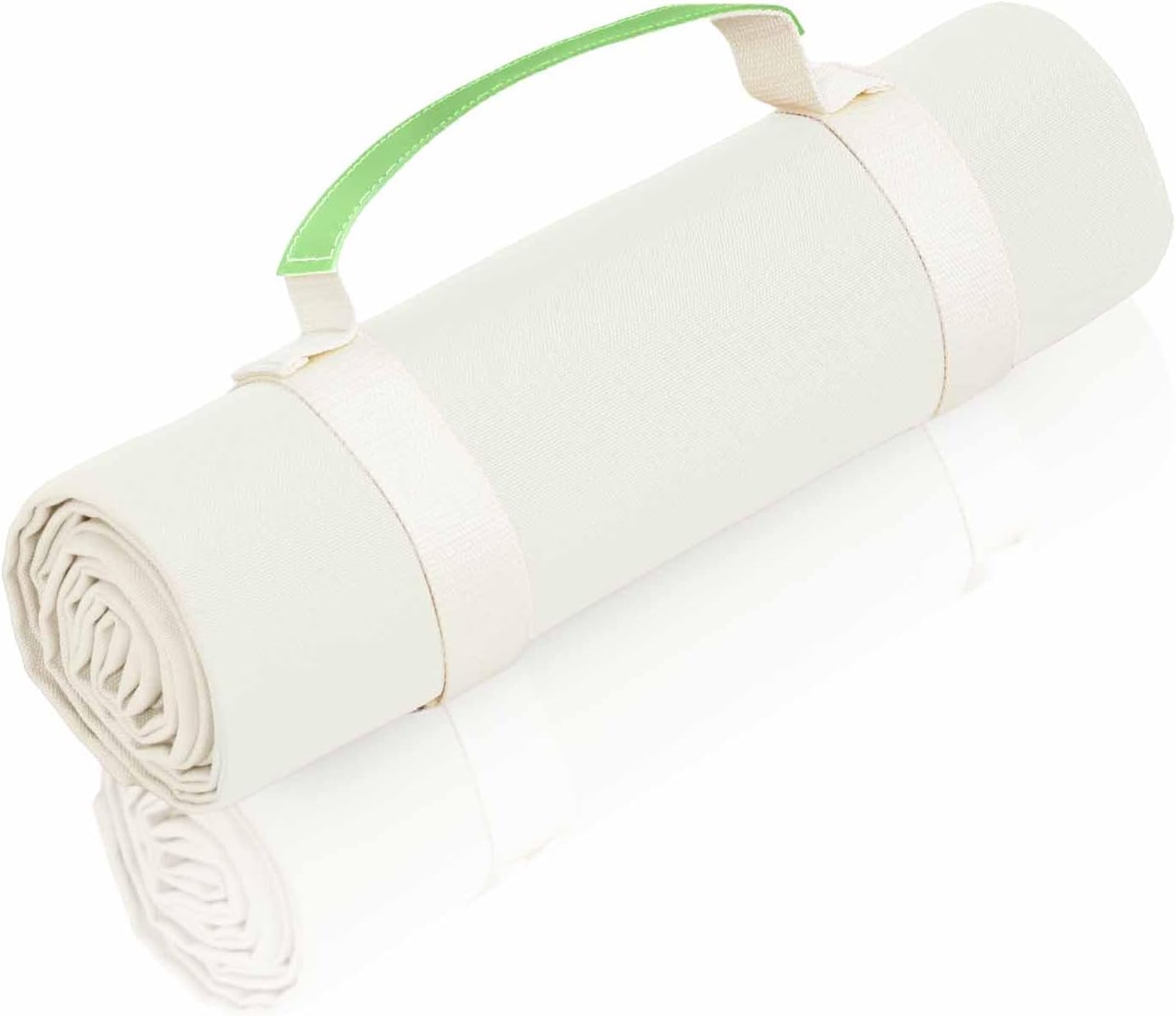 4’9” x 6’3” White Lightweight Water-Resistant Canvas Mat – Picnic, Outdoor, Beach, Park, Camping, Toy Mat