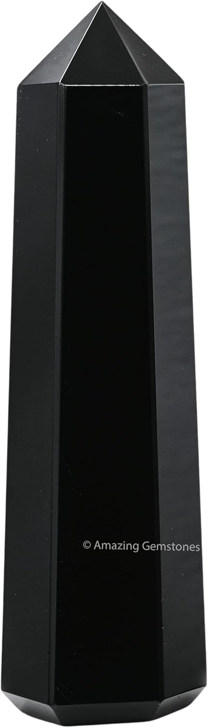 Amazing Gemstone Large Black Obsidian Crystal Towers ~ Natural Healing Crystal Point Obelisk for Reiki Healing and Crystal Grid (5.5 to 6 INCH)