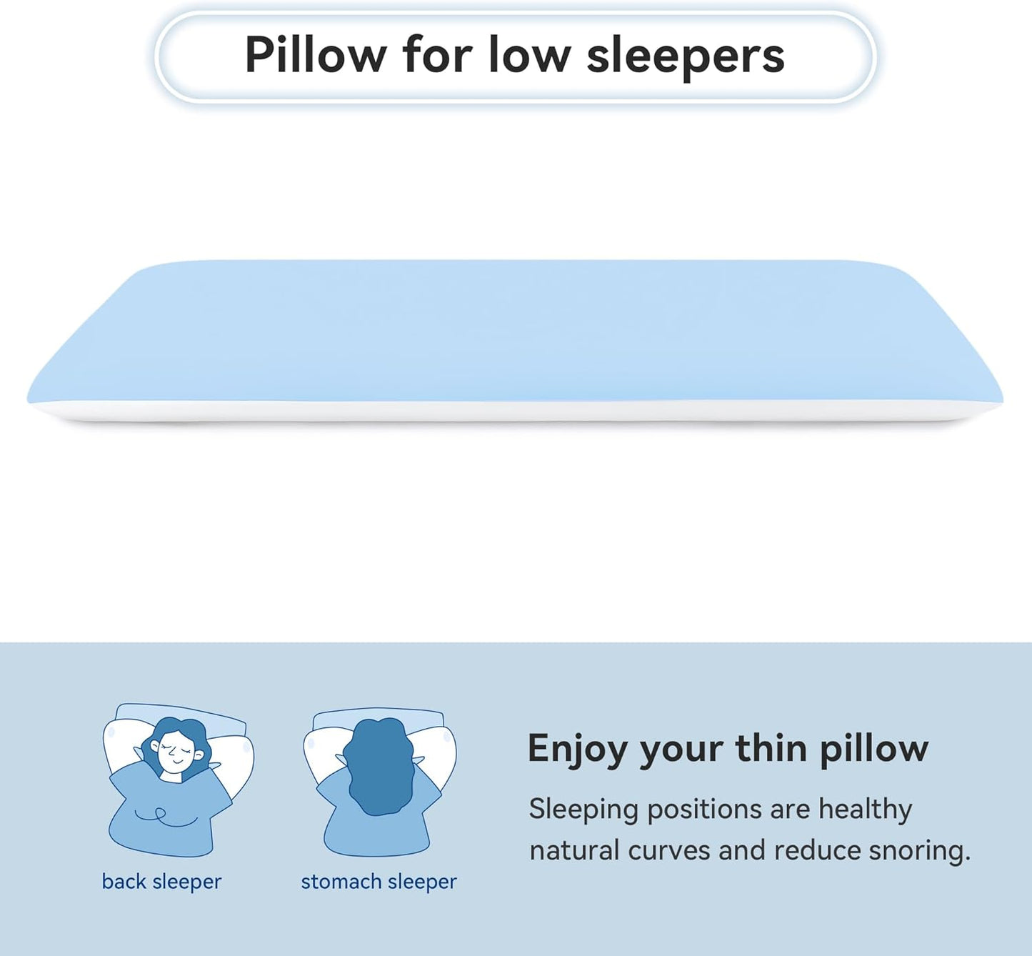 AM AEROMAX 2.75 Inches King Size Hyper Slim Memory Foam Pillow for Stomach and Back Sleepers - Thin, Flat Design for Cervical Neck Alignment and Deeper Sleep.
