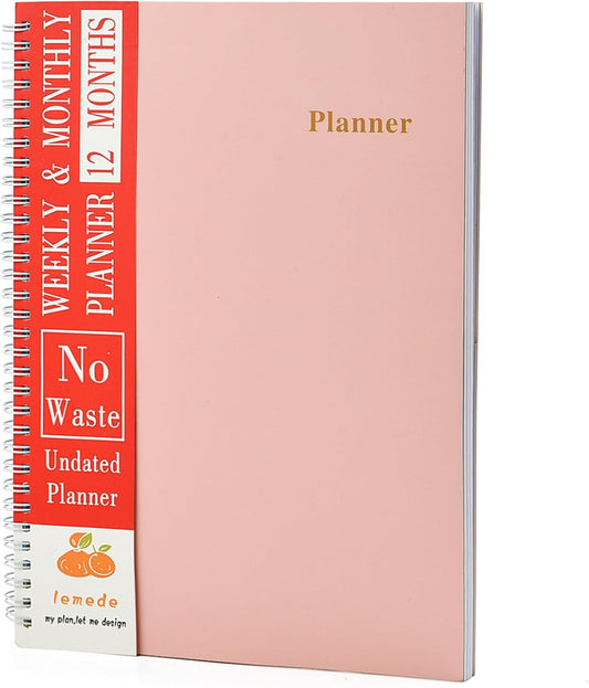 8.5"×11" Undated Weekly Planner, 158 Pages Non Date Monthly Planner Weekly To Do List Notepad with Goals & Note, A4 Large Blank Monthly Planners for Women Men Homeschool Office Supplies