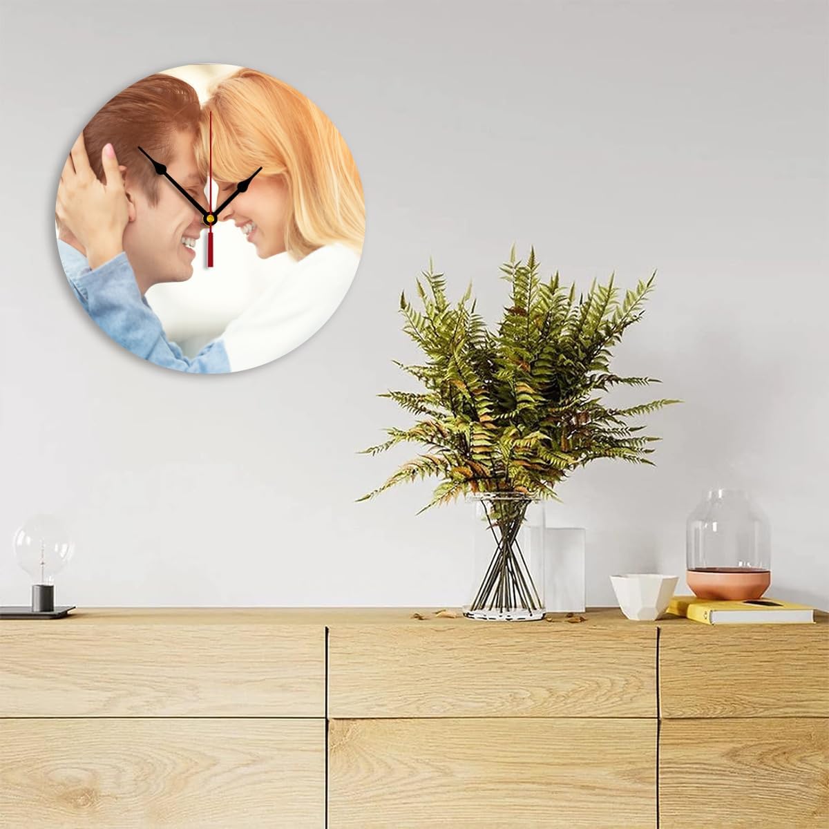 Generic Custom Clocks for Walls Personalized Picture Hanging Time Clocks Customize Gifts for Kitchen Bathroom Home Family Friends Gifts, 12inch-30cm