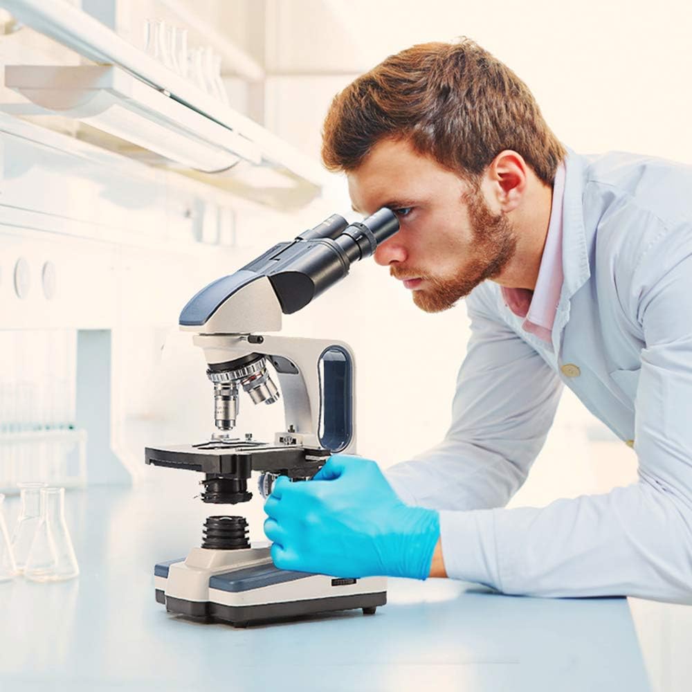 SWIFT SW350B 40X-2500X Magnification, Siedentopf Binocular Head, Research-Grade Compound Lab Microscope with Wide-Field 10X and 25X Eyepieces, Mechanical Stage, Abbe Condenser