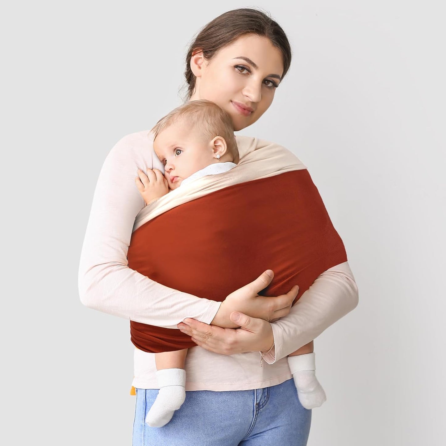 TKKOK Baby Wrap Carrier, Unisex Baby Carrier, Lightweight & Ultra Soft, Easy to Wear Baby Wrap, Perfect for Newborn Toddlers