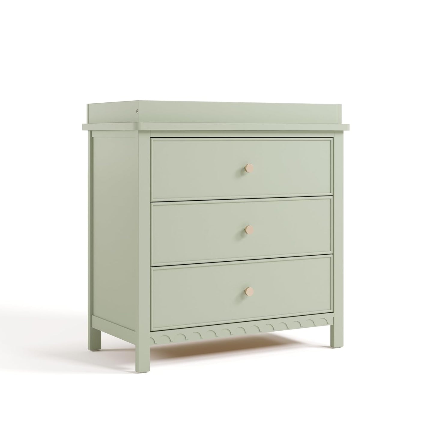 Graco Sasha 3-Drawer Chest with Changing Table Topper (Sage) – GREENGUARD Gold Certified, Nursery Bedroom Wood Chest with Spacious Storage, Interlocking Drawer System, Pre-Installed Tracks