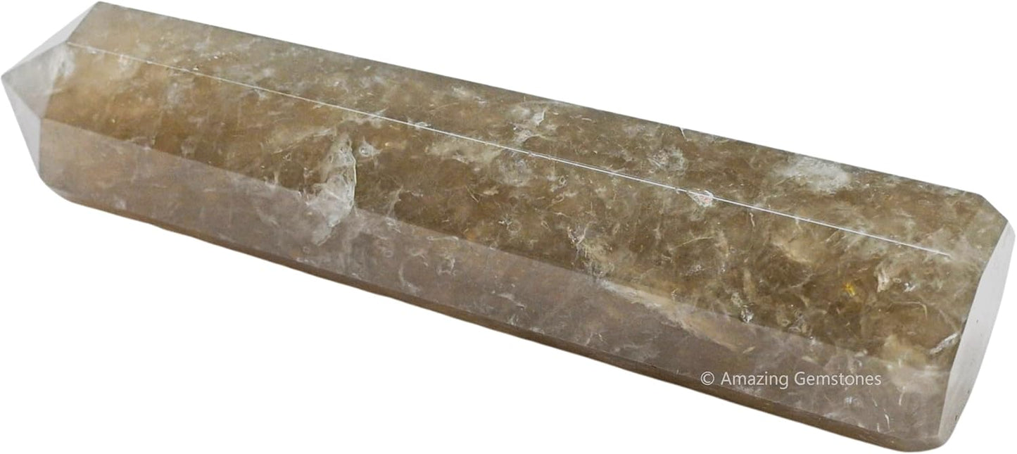Amazing Gemstone Smoky Quartz Crystal Towers - Natural Healing Crystal Point Obelisk for Reiki Healing and Crystal Grid (3 Inch)