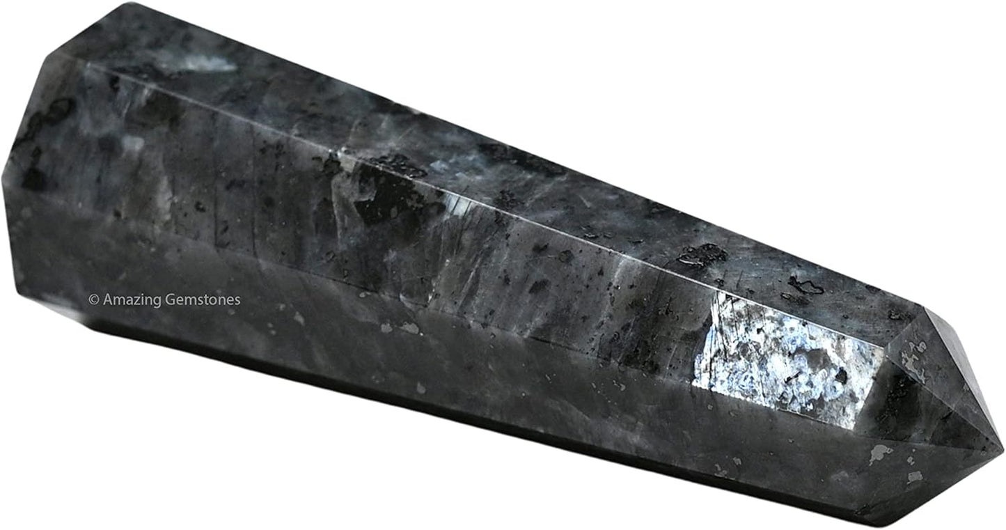 Amazing Gemstone Larvikite Crystal Towers ~ Natural Healing Crystal Point Obelisk for Reiki Healing and Crystal Grid (3- Inch)