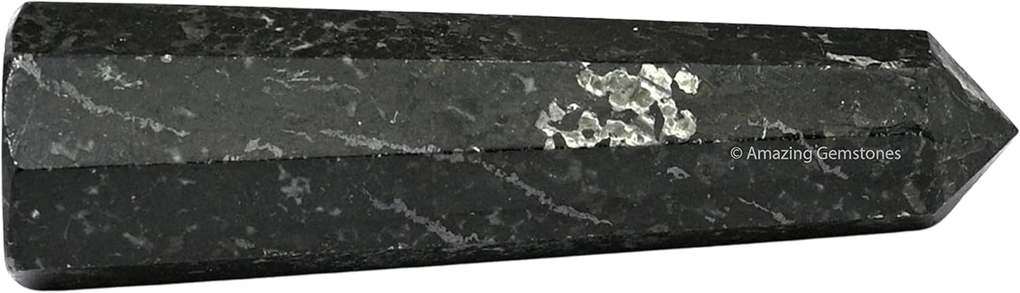 Amazing Gemstone Nuummite Crystal Towers ~ Natural Healing Crystal Point Obelisk for Reiki Healing and Crystal Grid (3- Inch)