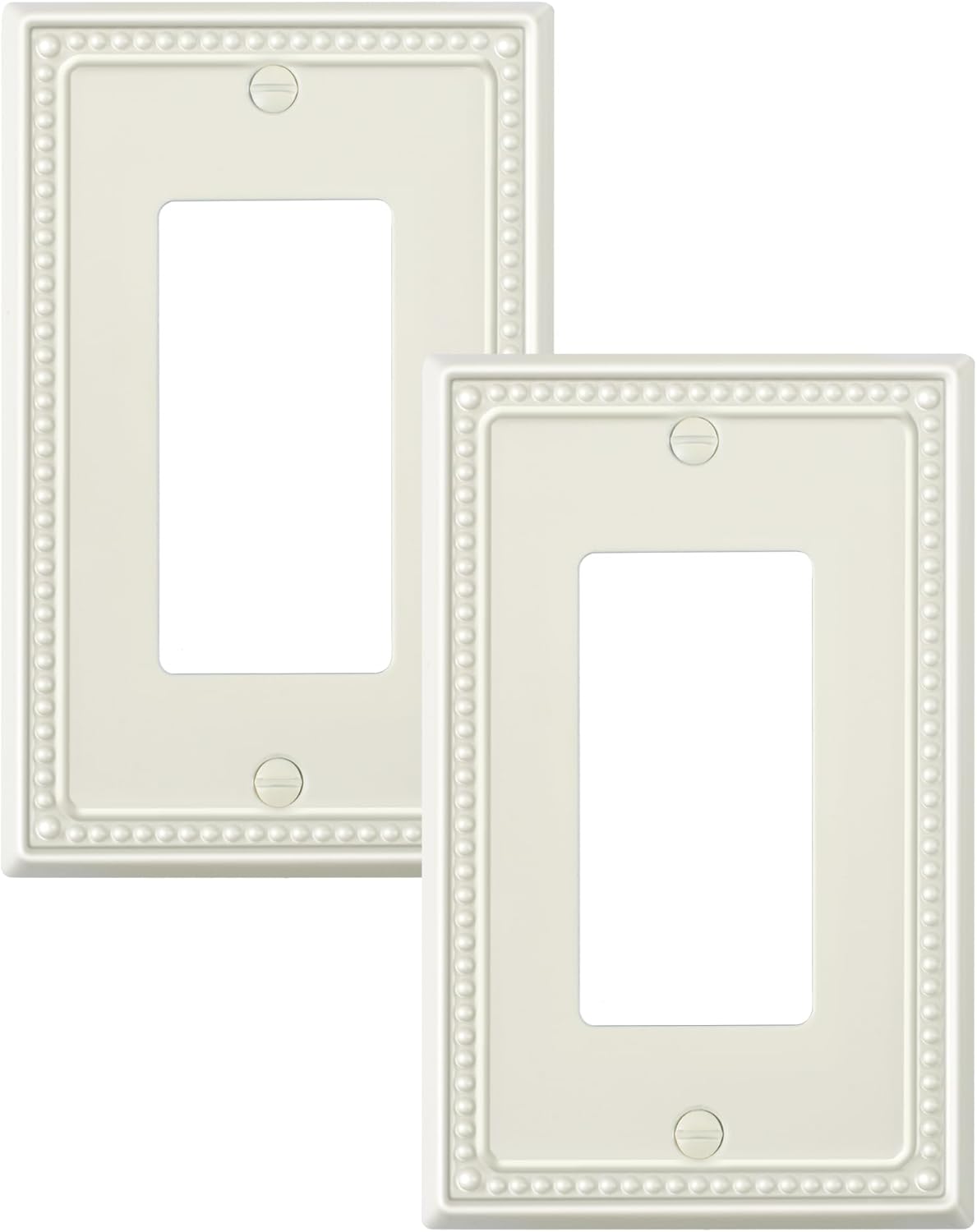 2-Pack Decorator Outlet Cover Plate, Decorative Switch Plates and Outlet Covers, Light Almond Metal Wall Plates for Electrical Outlets, Receptacle, GFCI Outlet, Dimmer Switch