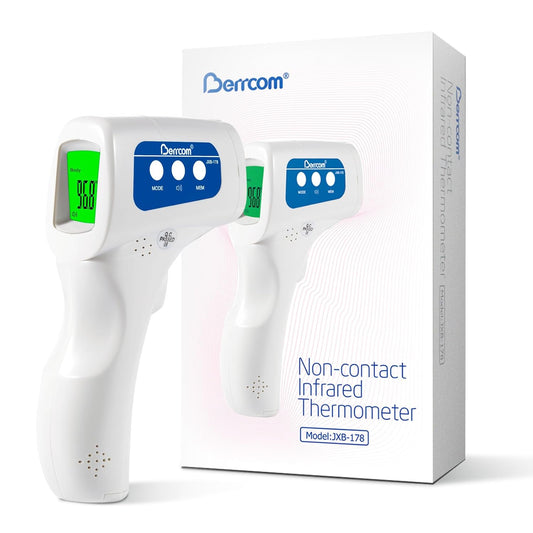 Berrcom Thermometer, 3 in 1 Contactless Infrared Fever Check Thermometer for Forehead, Ideal for Baby, Infant, Kids, and Adults, Batteries Not Included, JXB-178 (White)