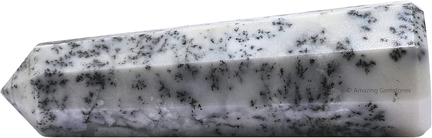 Amazing Gemstone Dendrite Opal Crystal Towers - Natural Healing Crystal Point Obelisk for Reiki Healing and Crystal Grid (2 Inch to 3 Inch)